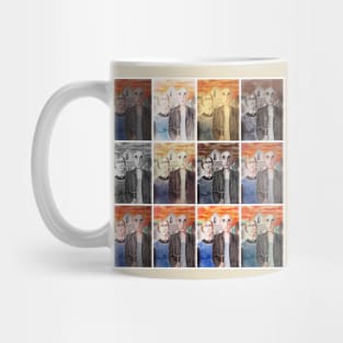 American Gothic Farmers Group Pop Art Mug